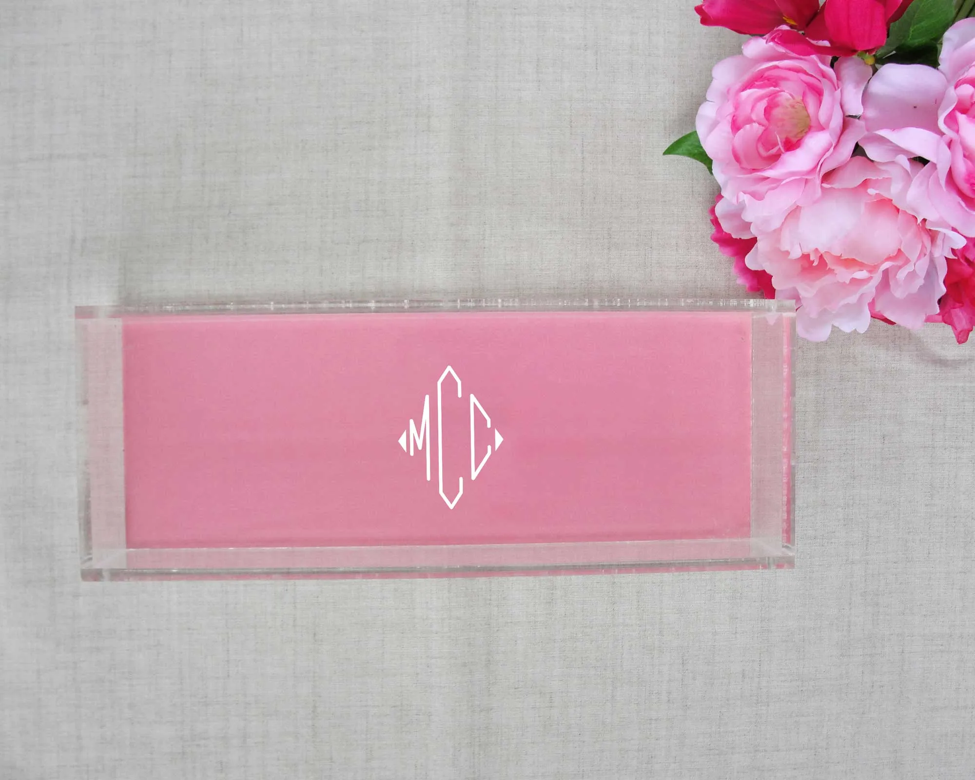 Monogram Lucite Tray