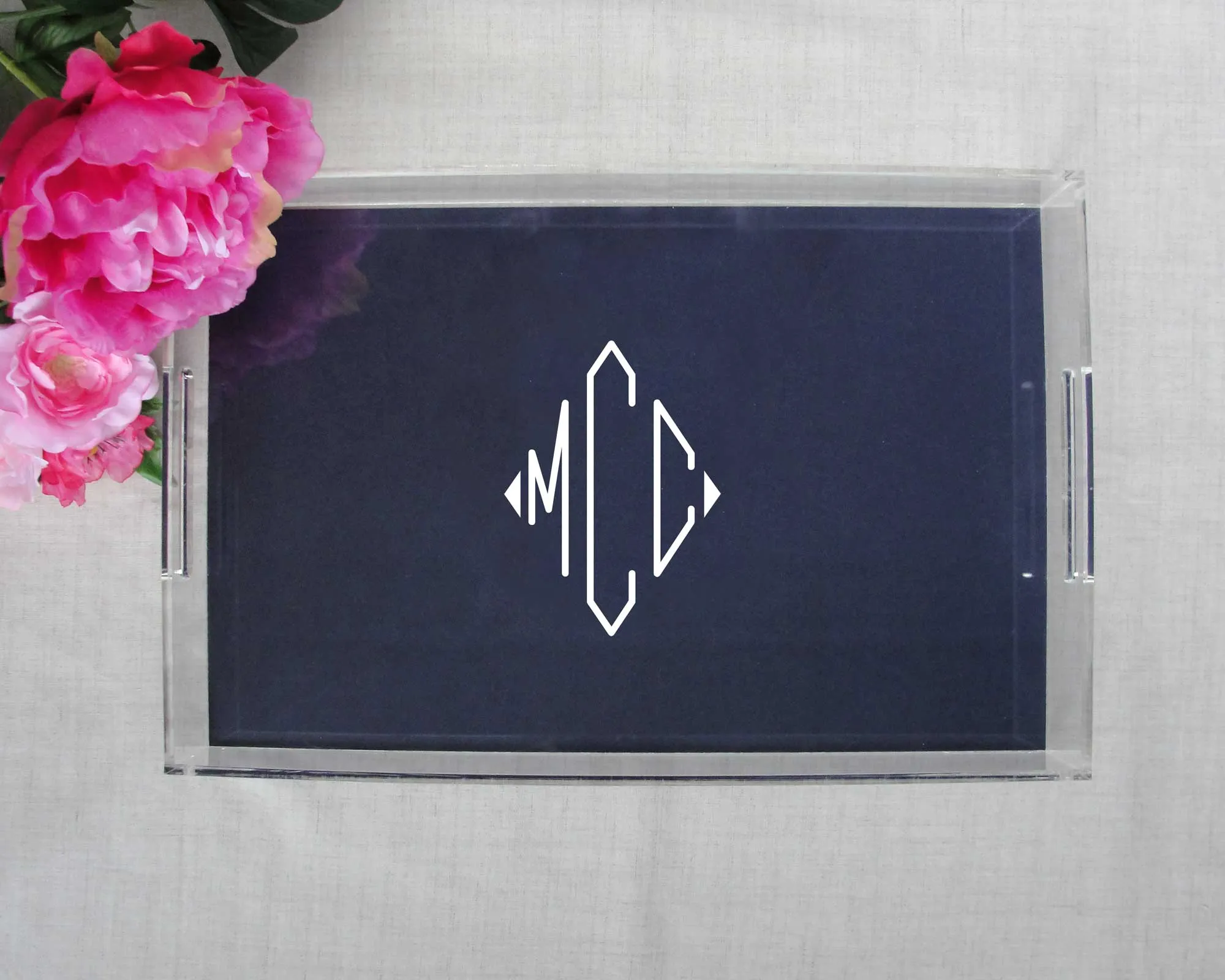 Monogram Lucite Tray