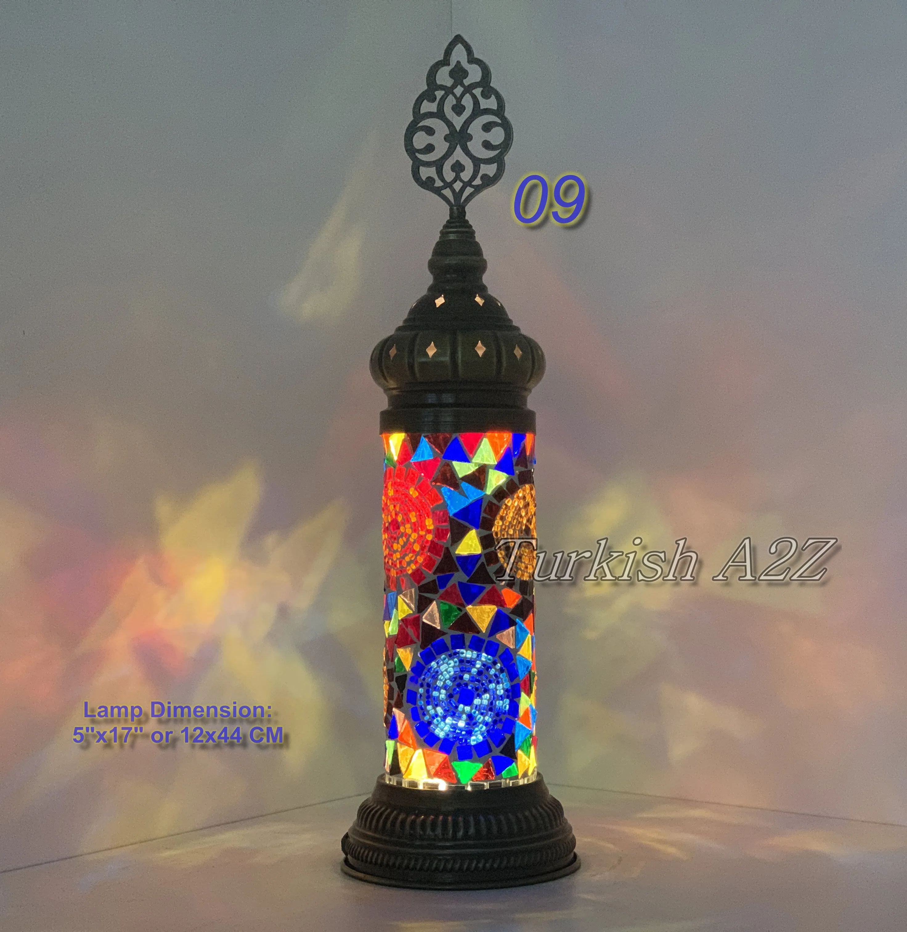 MOSAIC CYLINDER TURKISH MOSAIC LAMP,  id: 300