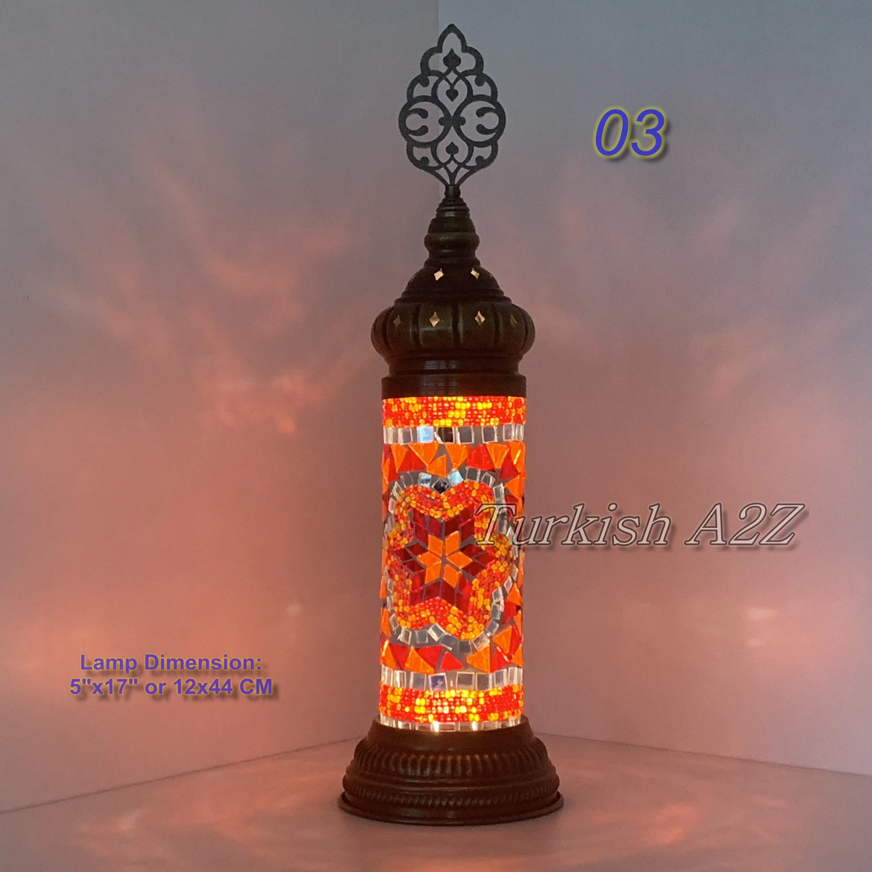 MOSAIC CYLINDER TURKISH MOSAIC LAMP,  id: 300