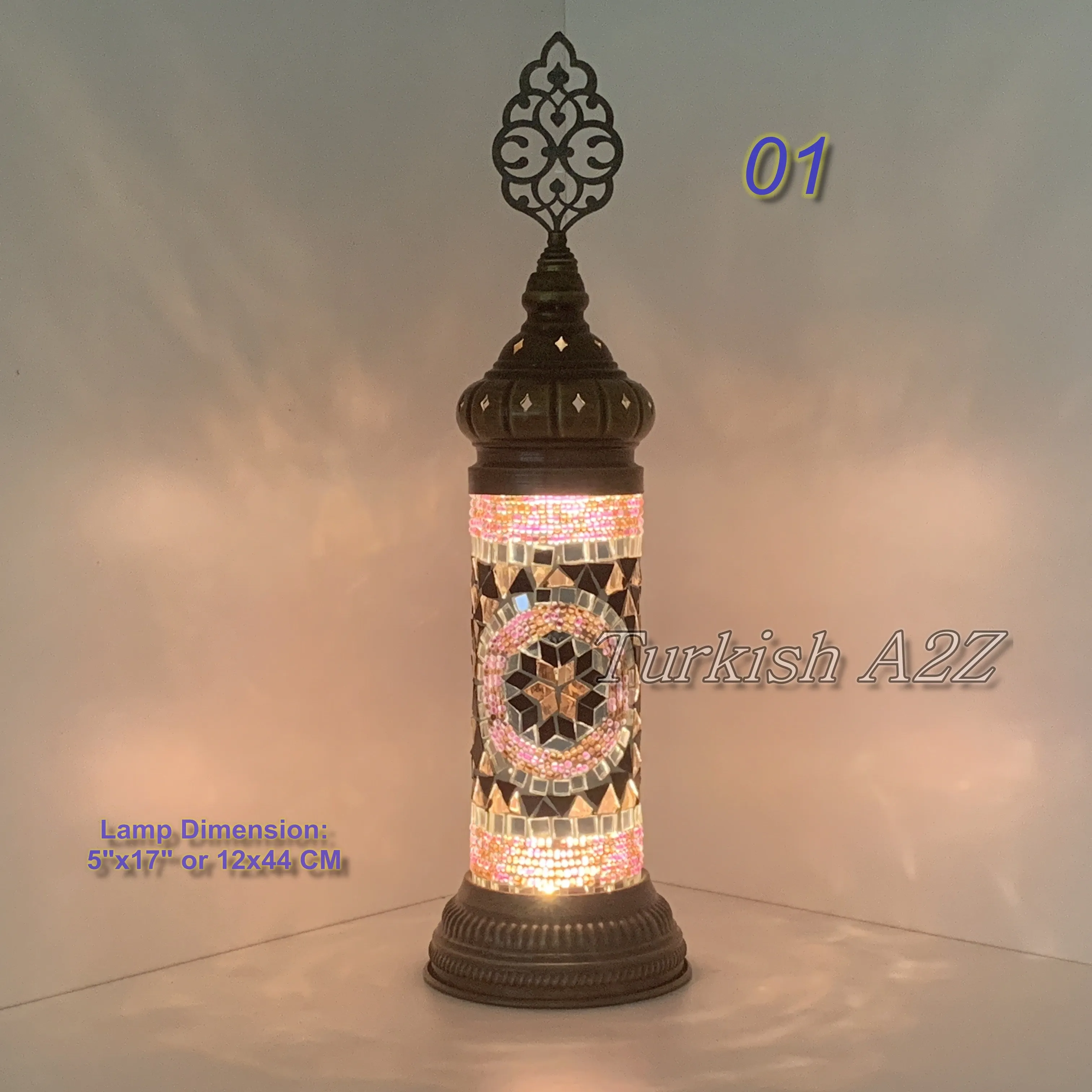 MOSAIC CYLINDER TURKISH MOSAIC LAMP,  id: 300