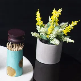 Mukhwaas Supari Pattern Toothpick Holder | Wood & Brass | Tableware Organizer