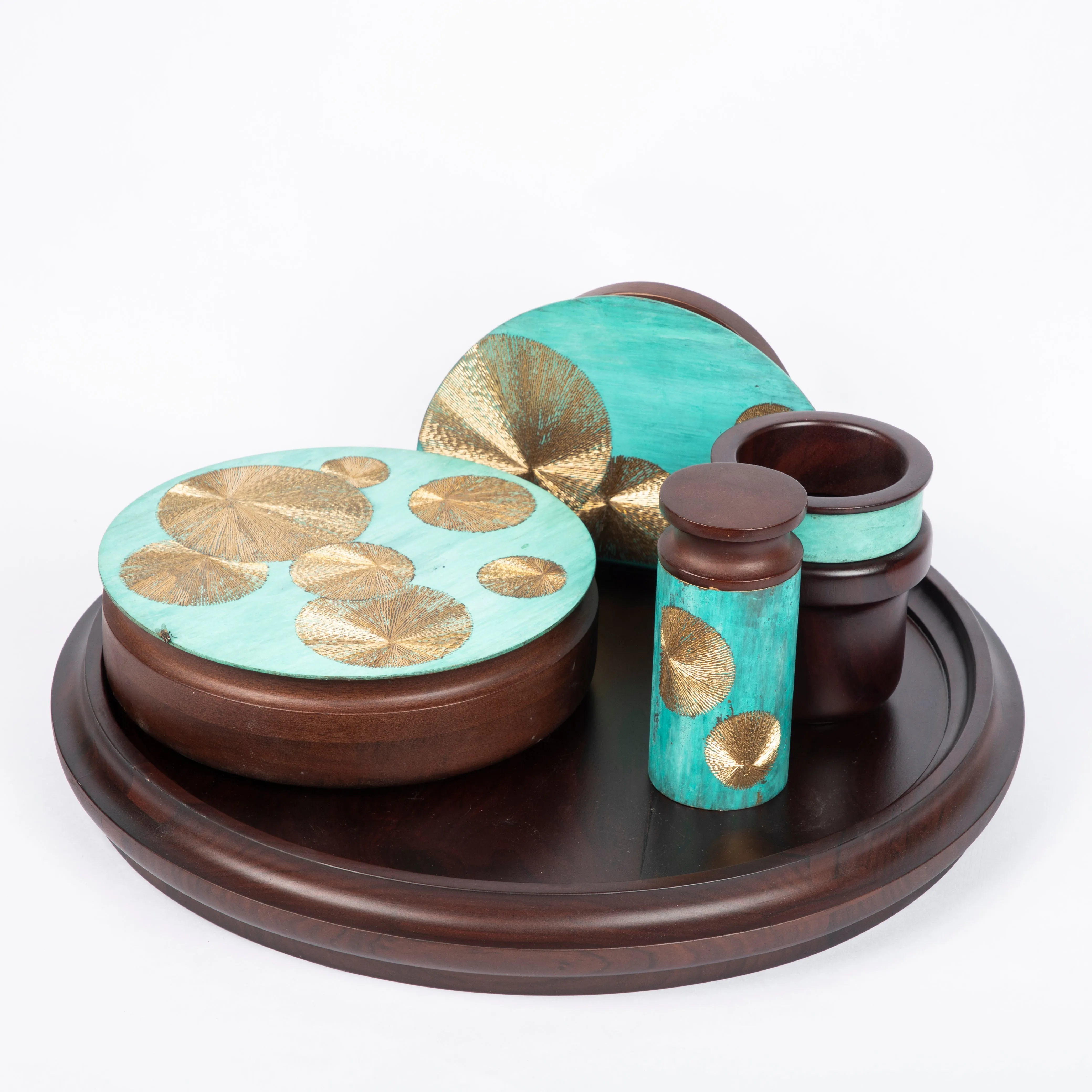 Mukhwaas Supari Pattern Toothpick Holder | Wood & Brass | Tableware Organizer