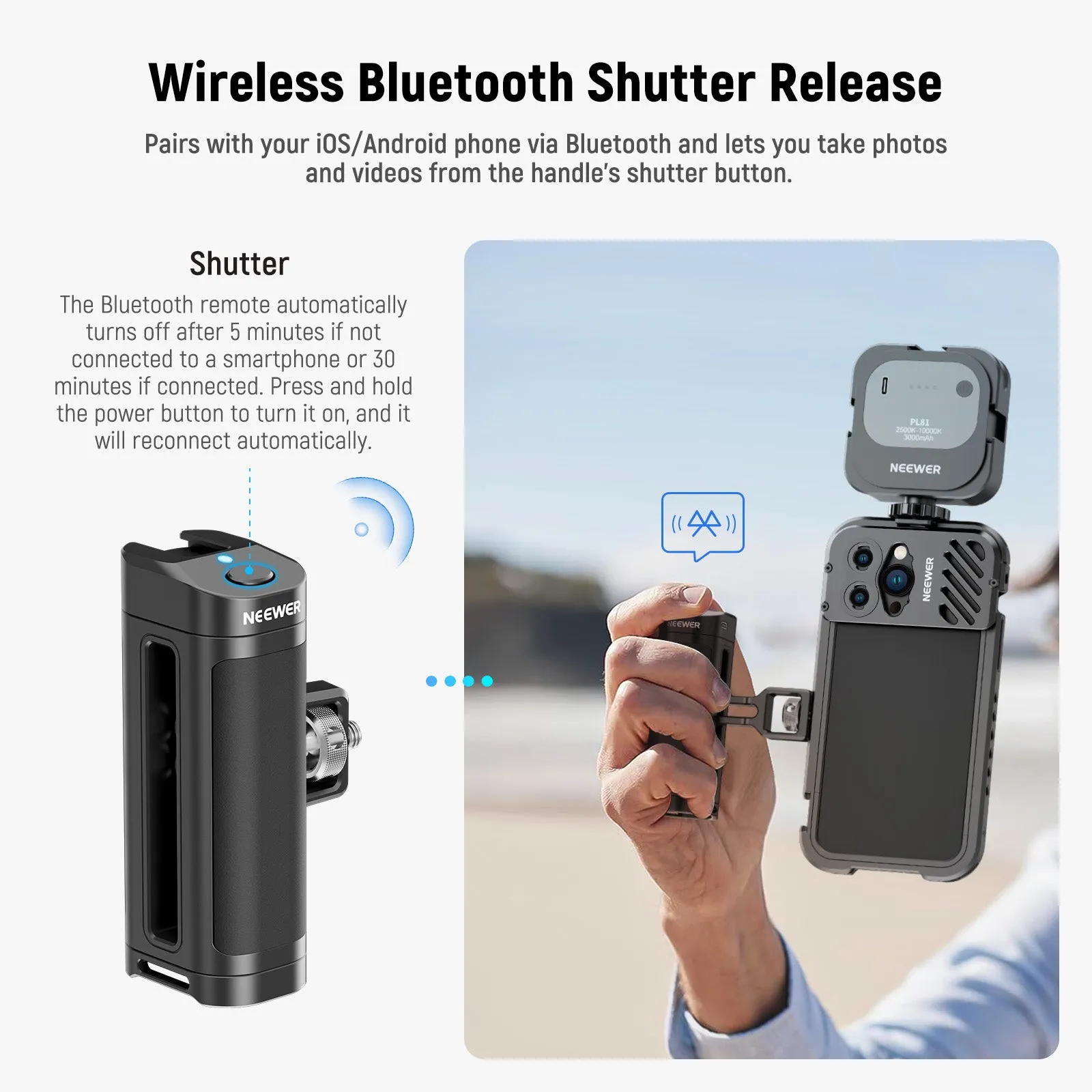 NEEWER PA005E Side Handle Grip with Wireless Remote Control