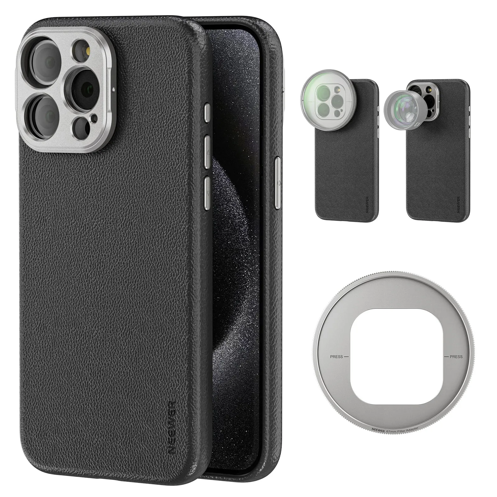 NEEWER PA053/PA054 Case for iPhone 15 Pro/Pro Max with 17mm/67mm Adapters