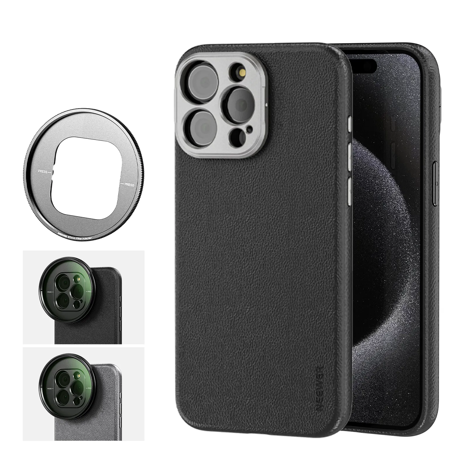 NEEWER PA053/PA054 Case for iPhone 15 Pro/Pro Max with 17mm/67mm Adapters