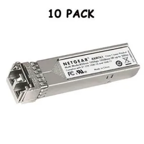 Netgear Prosafe 10 Gigabit Ethernet SFP  Module, 10GBASE-SR SFP  LC GBIC, 10 Pack - AXM761P10-10000S