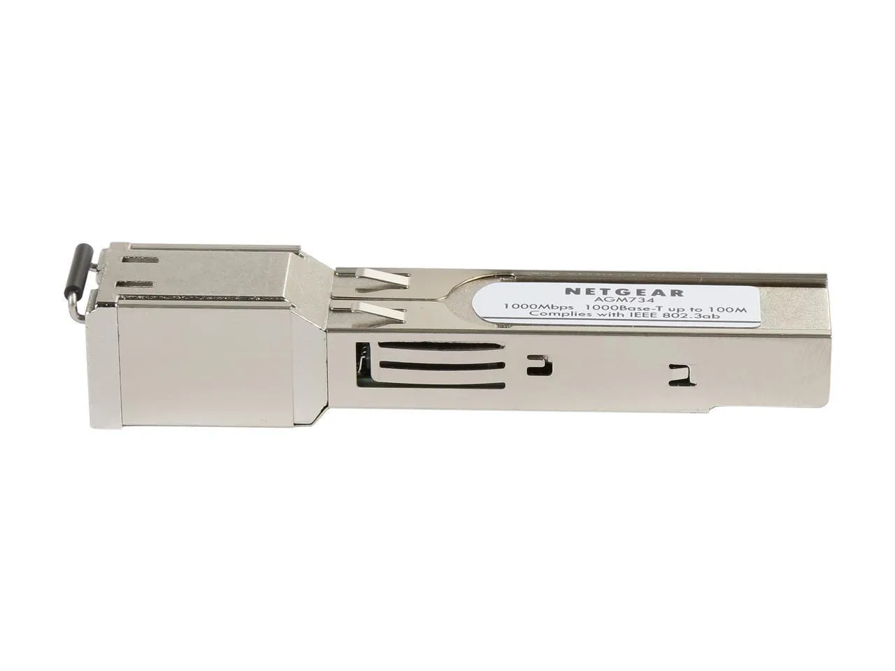 Netgear ProSafe AGM734 SFP (mini-GBIC) Transceiver Module, 1000Base-T Gigabit, RJ45 Connector - AGM734-10000S