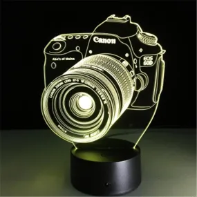 Novelty 3D Acrylic Entertainment Camera Illusion LED Decortion Lamp Usb Table Light