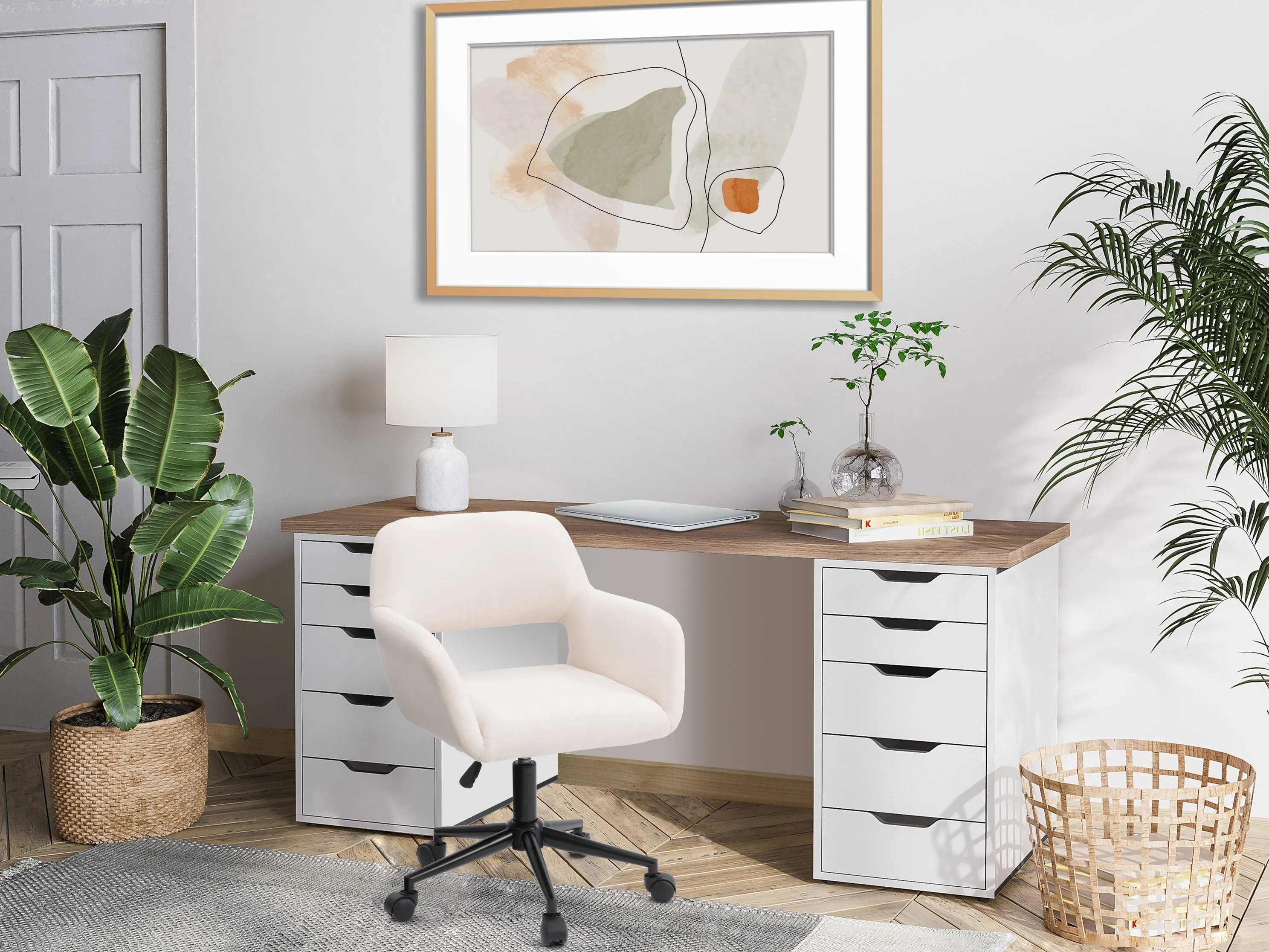 Off White Open Back Office Chair