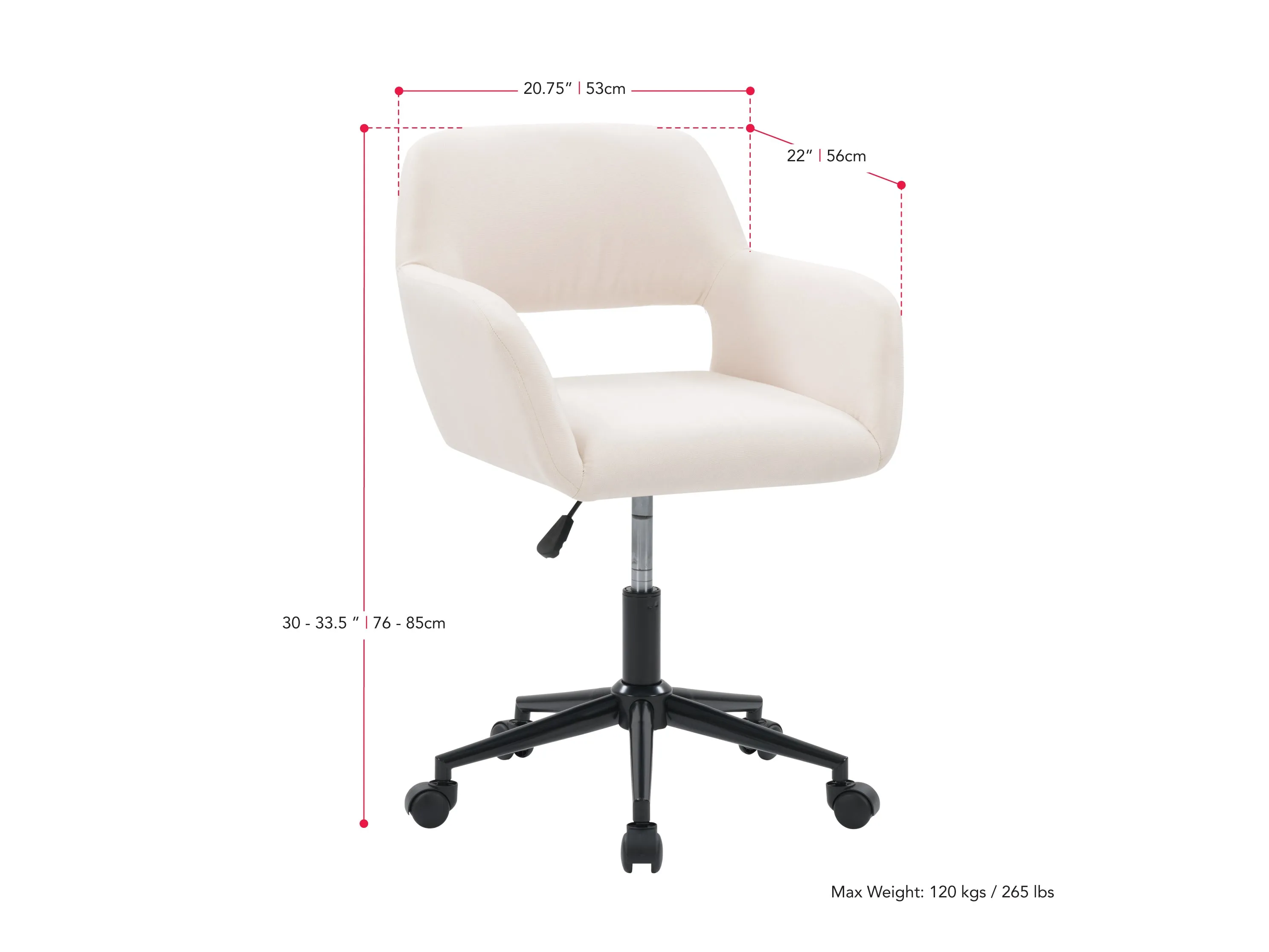 Off White Open Back Office Chair