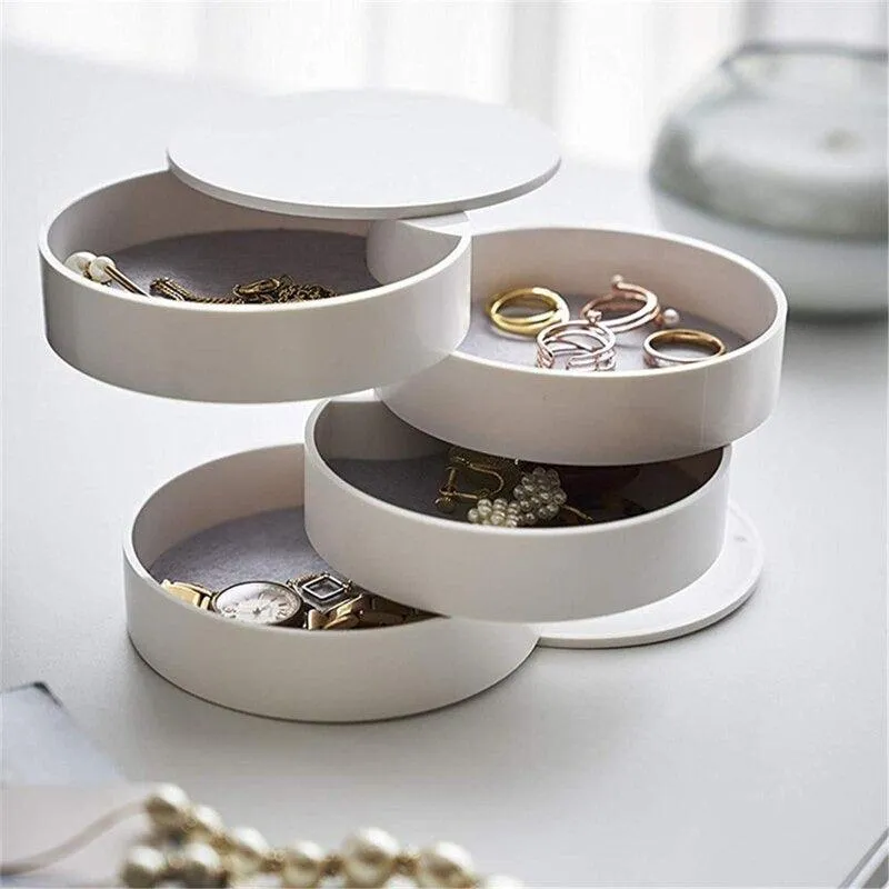 One-piece Rotating Jewelry Box F19-8-416 WHITE