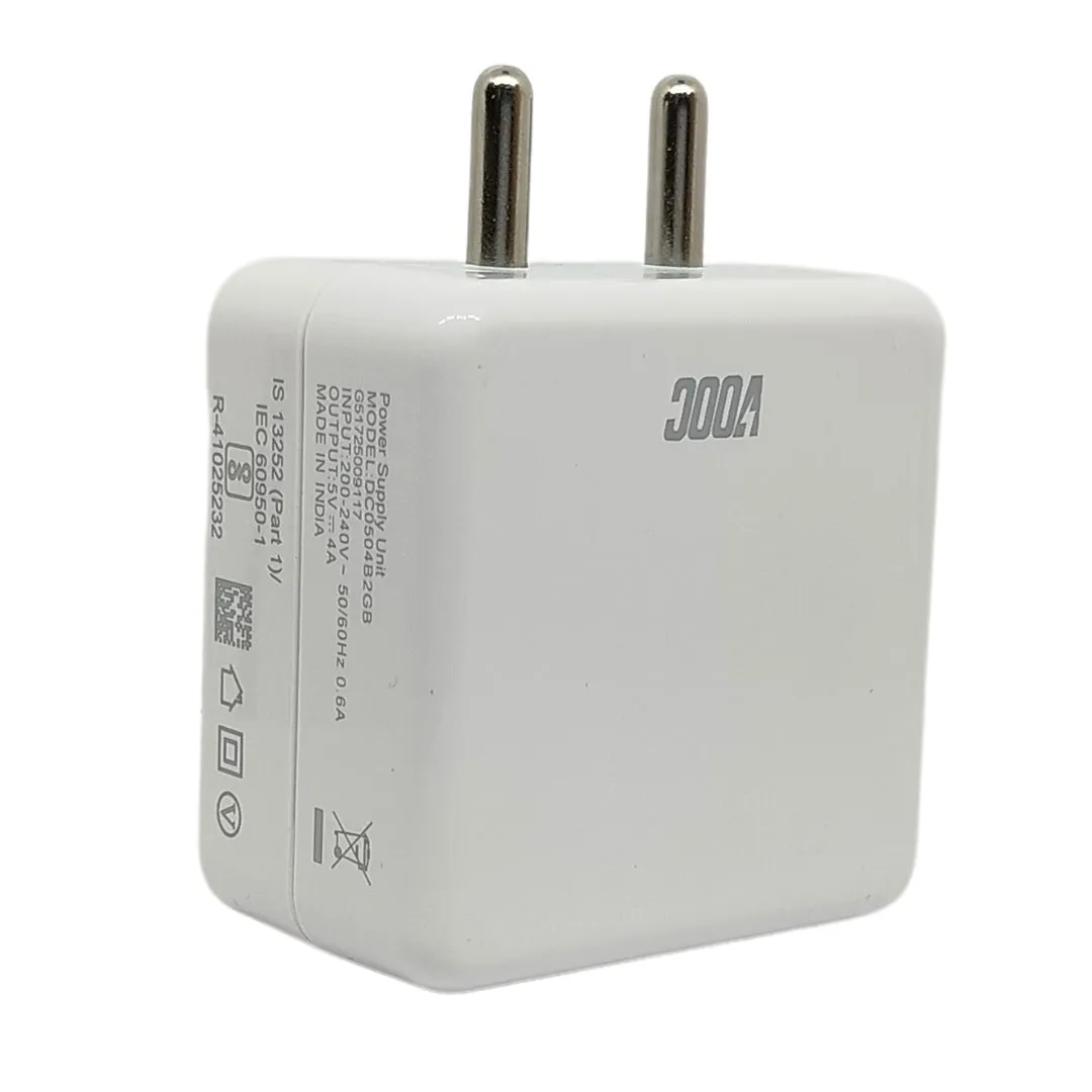 Oppo F17 Pro 4 Amp Type-C  Vooc Charger With C-Type Cable