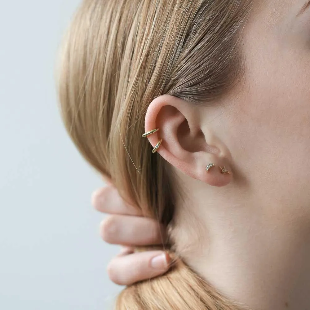 Pave Lightning Studs in Sterling Silver