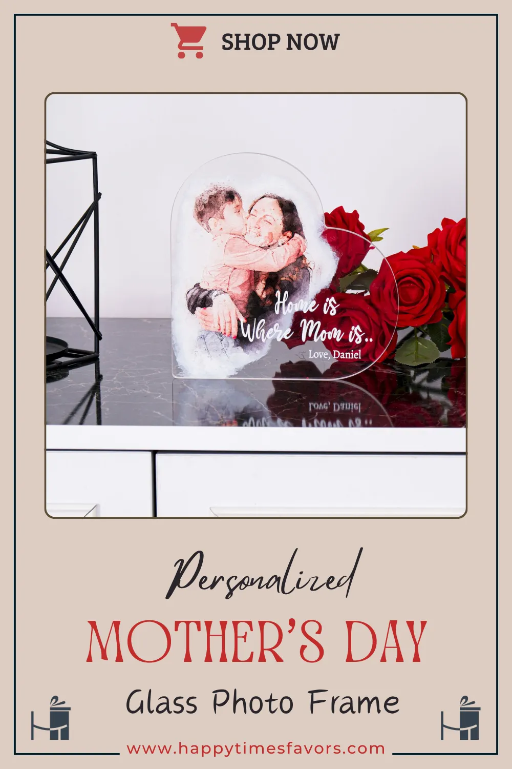 Personalized Mothers Day UV Photo Frame, Personalized Picture Frame, Mom Plaque Stand, Mother Plaque, Custom Mothers Days Gift Table Decor