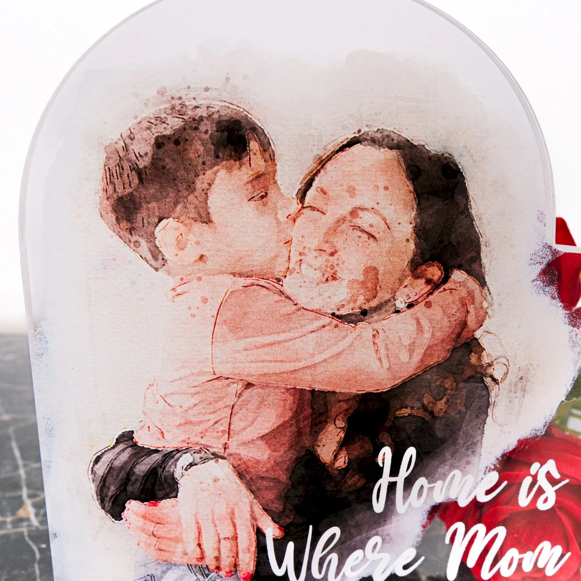 Personalized Mothers Day UV Photo Frame, Personalized Picture Frame, Mom Plaque Stand, Mother Plaque, Custom Mothers Days Gift Table Decor