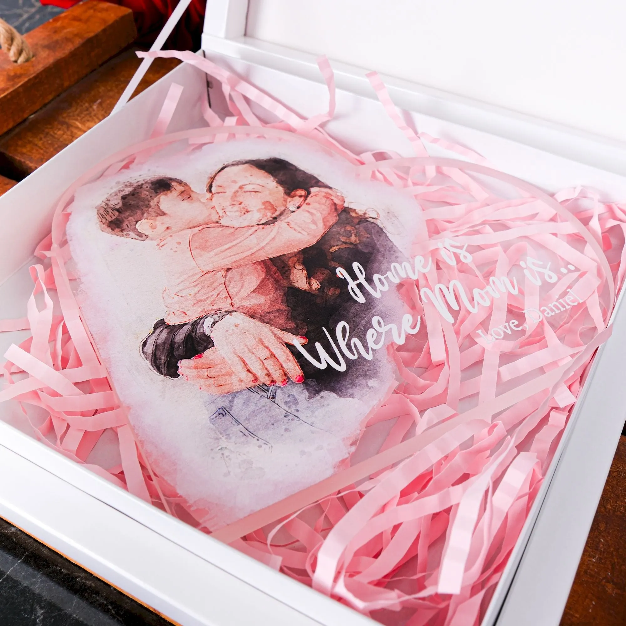 Personalized Mothers Day UV Photo Frame, Personalized Picture Frame, Mom Plaque Stand, Mother Plaque, Custom Mothers Days Gift Table Decor