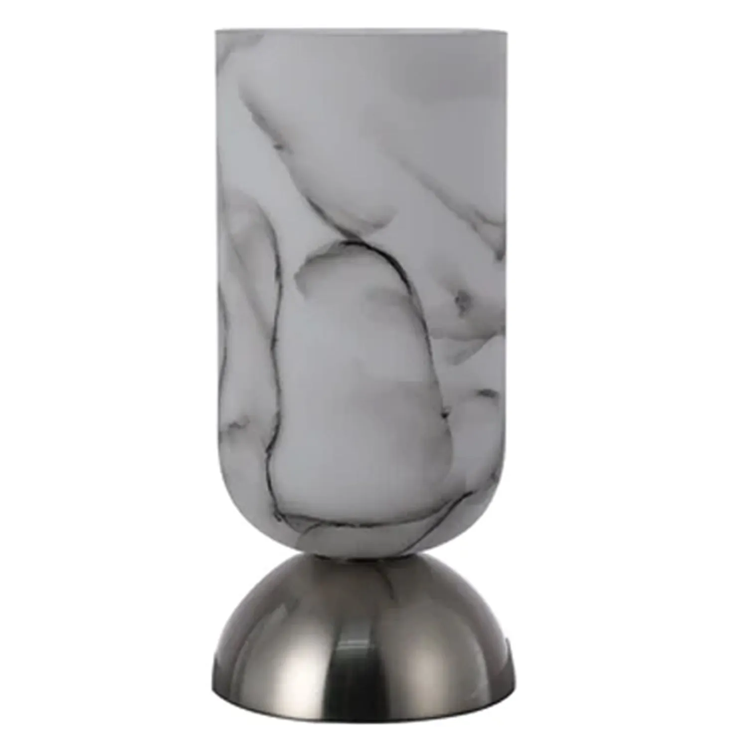 Peyton Sculptural Elegance, Metal and Glass Table Lamp - White, Glass Shade, 320mm High, PL0249