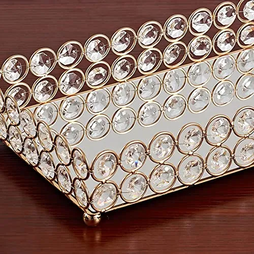 Pinakine® 3 Size - Mirrored Tray Home Decor Crystal Vanity Makeup Perfume Jewelry Tray 25x15x5cm|Home & Garden| Kitchen, Dining & Bar| Dinnerware & Serving Dishes| Trays|70024953PNKL