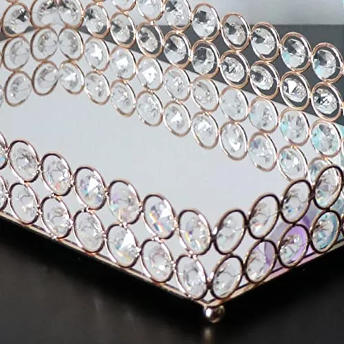 Pinakine® 3 Size - Mirrored Tray Home Decor Crystal Vanity Makeup Perfume Jewelry Tray 30x20x5cm|Home & Garden| Kitchen, Dining & Bar| Dinnerware & Serving Dishes| Trays|70024954PNKL