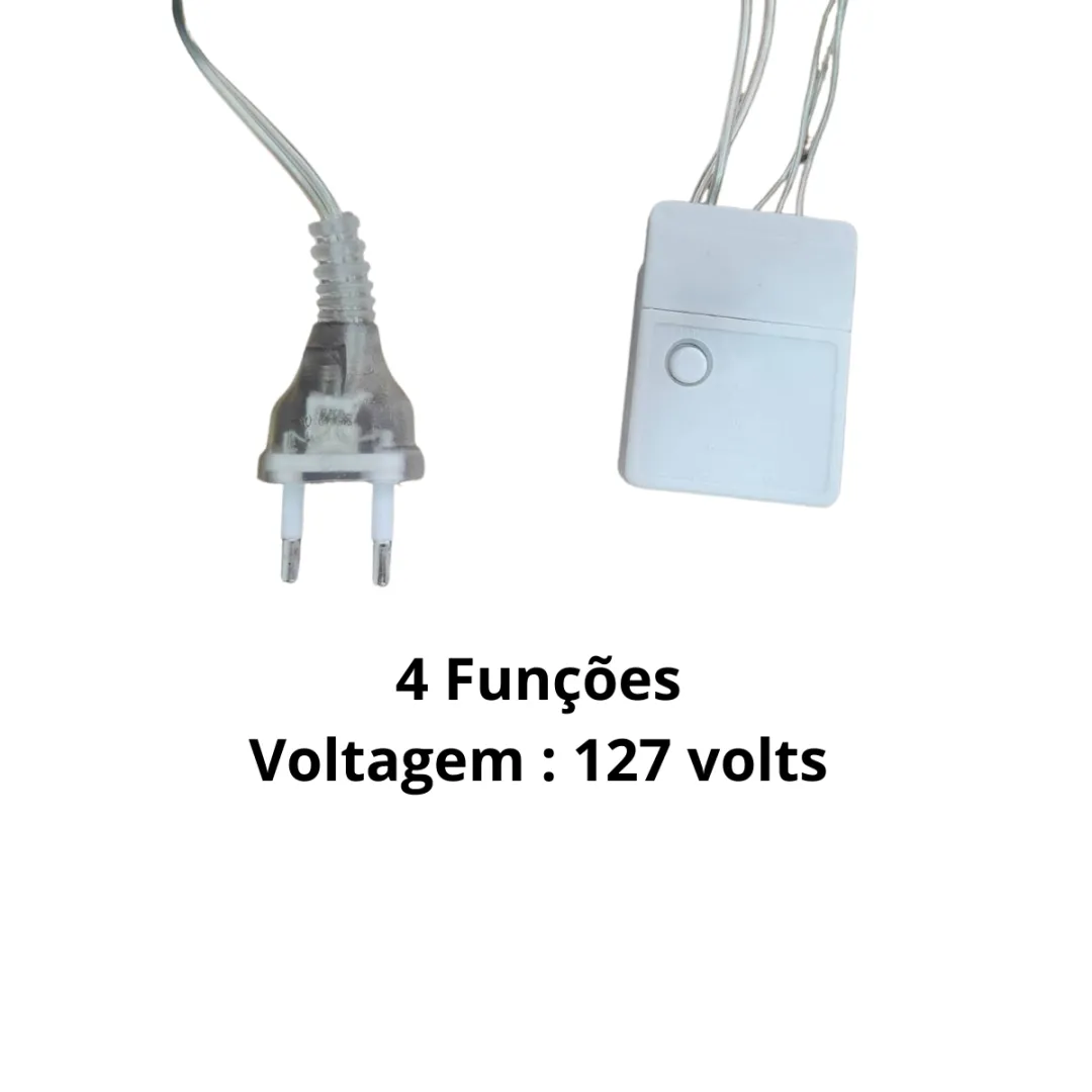 Pisca 100 Led Natal 10  Metros Fio Transparente 110v