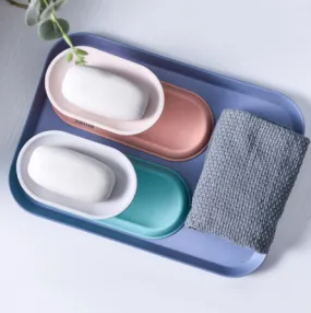 Portable Bathroom Soap Dishes Nordic Double-Layer Color Soap Holder