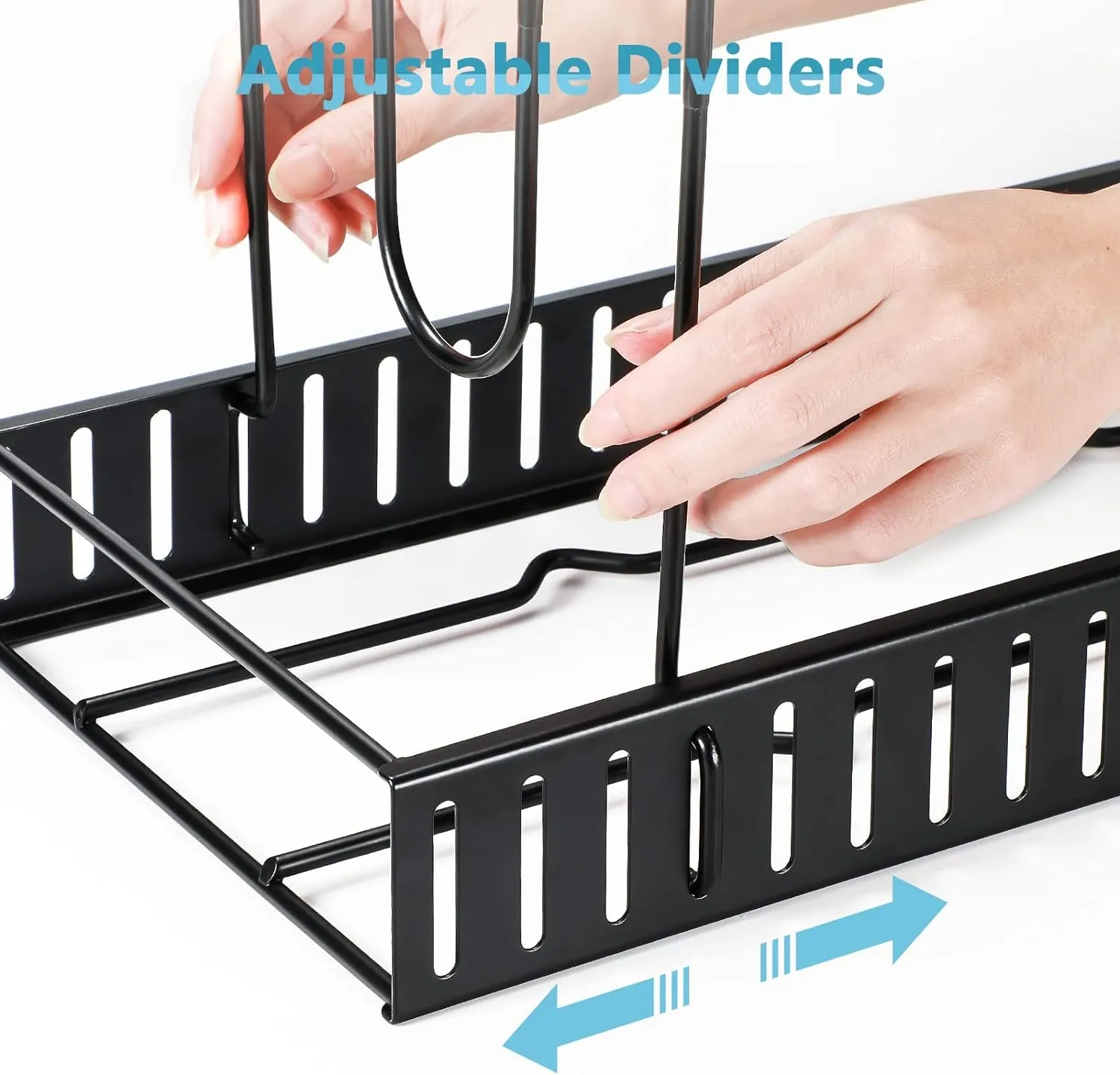 Pots and Pans Organizer for Cabinet, 8 Tier Pot Rack with 3 DIY Methods, Adjustable Pan O...