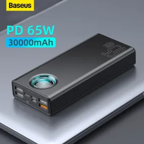Power Bank Portable Baseus 65W 30000mAh/20000mAh PD QC For Smart Phone Laptop Tablet
