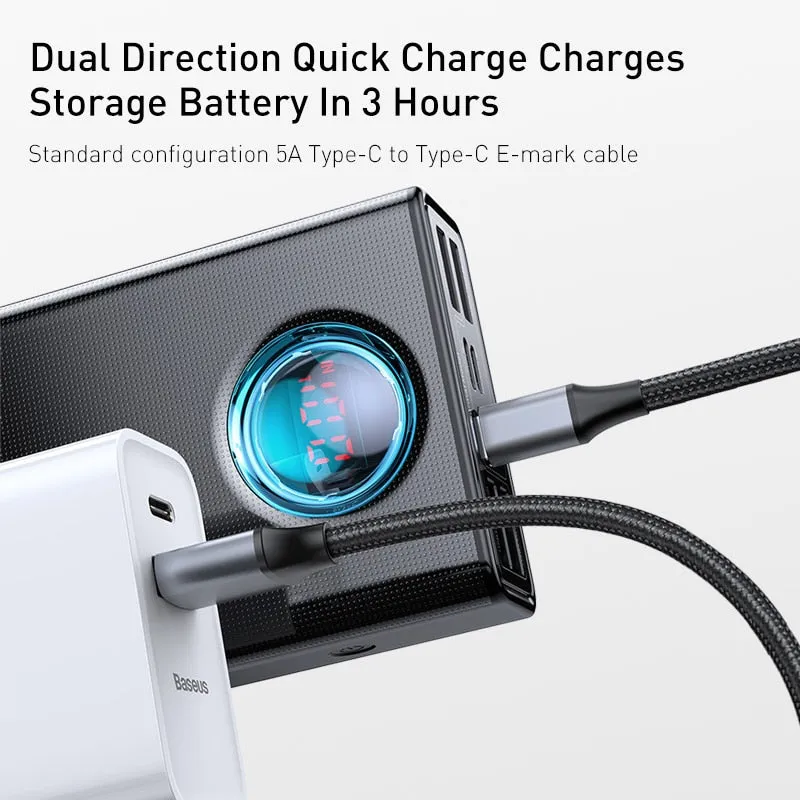 Power Bank Portable Baseus 65W 30000mAh/20000mAh PD QC For Smart Phone Laptop Tablet