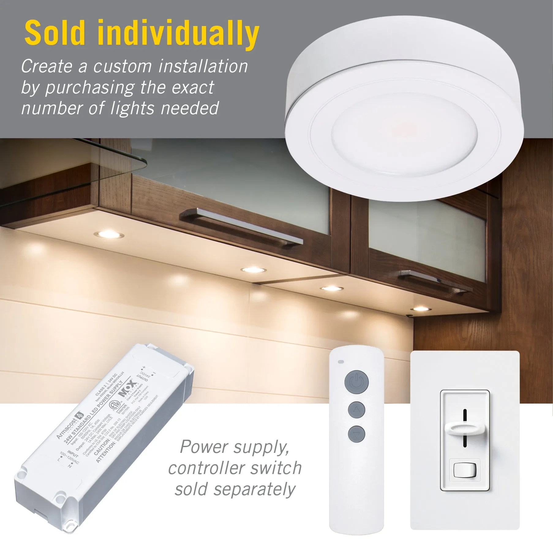 PureVue White Under Cabinet LED Puck Light