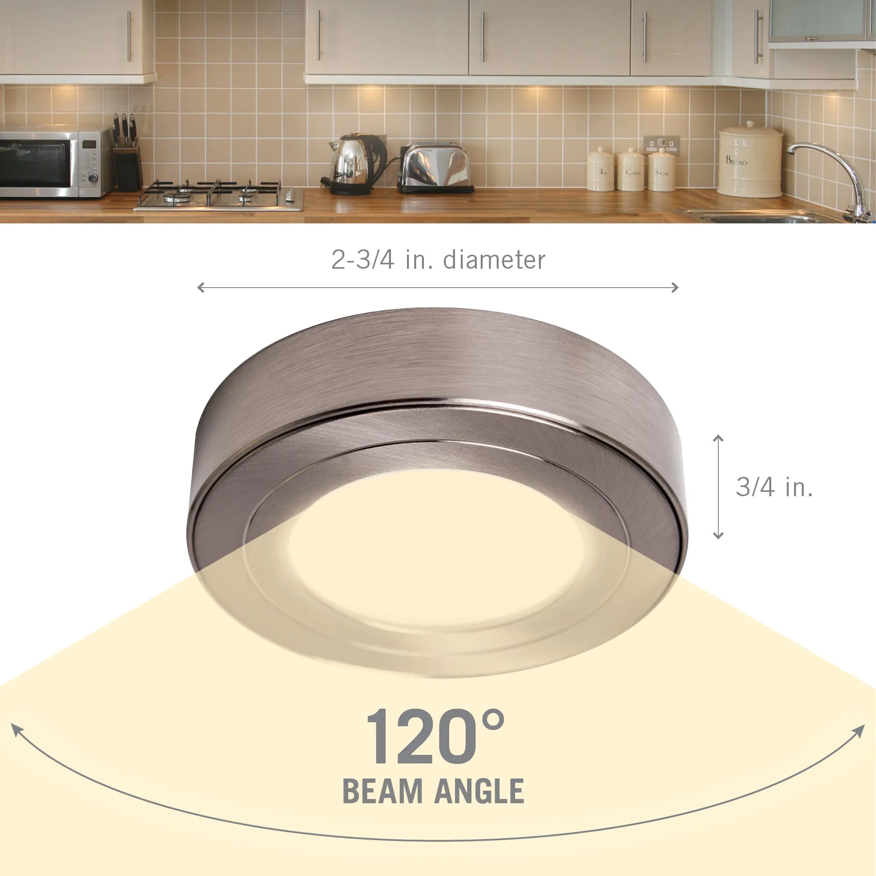PureVue White Under Cabinet LED Puck Light