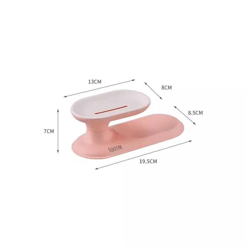 Rotating Double Layer Drain Plastic Soap Holder, Soap Storage Box, 360˚ Degree Rotation Double Layer Bathroom Soap Dish, Household Bathroom Accessories Soap Box