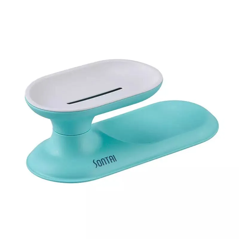 Rotating Double Layer Drain Plastic Soap Holder, Soap Storage Box, 360˚ Degree Rotation Double Layer Bathroom Soap Dish, Household Bathroom Accessories Soap Box
