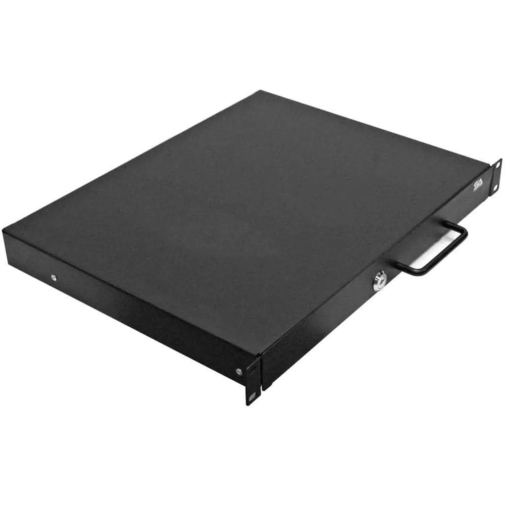 SA-RD1 - 1 Space PA/DJ Metal Rack Case Locking Drawer - 1U Server Cabinet Drawer with Key