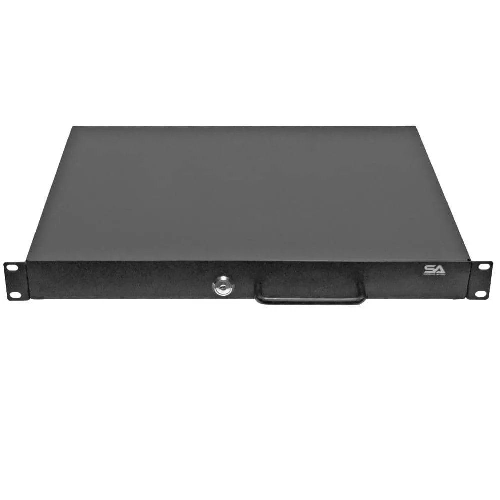 SA-RD1 - 1 Space PA/DJ Metal Rack Case Locking Drawer - 1U Server Cabinet Drawer with Key