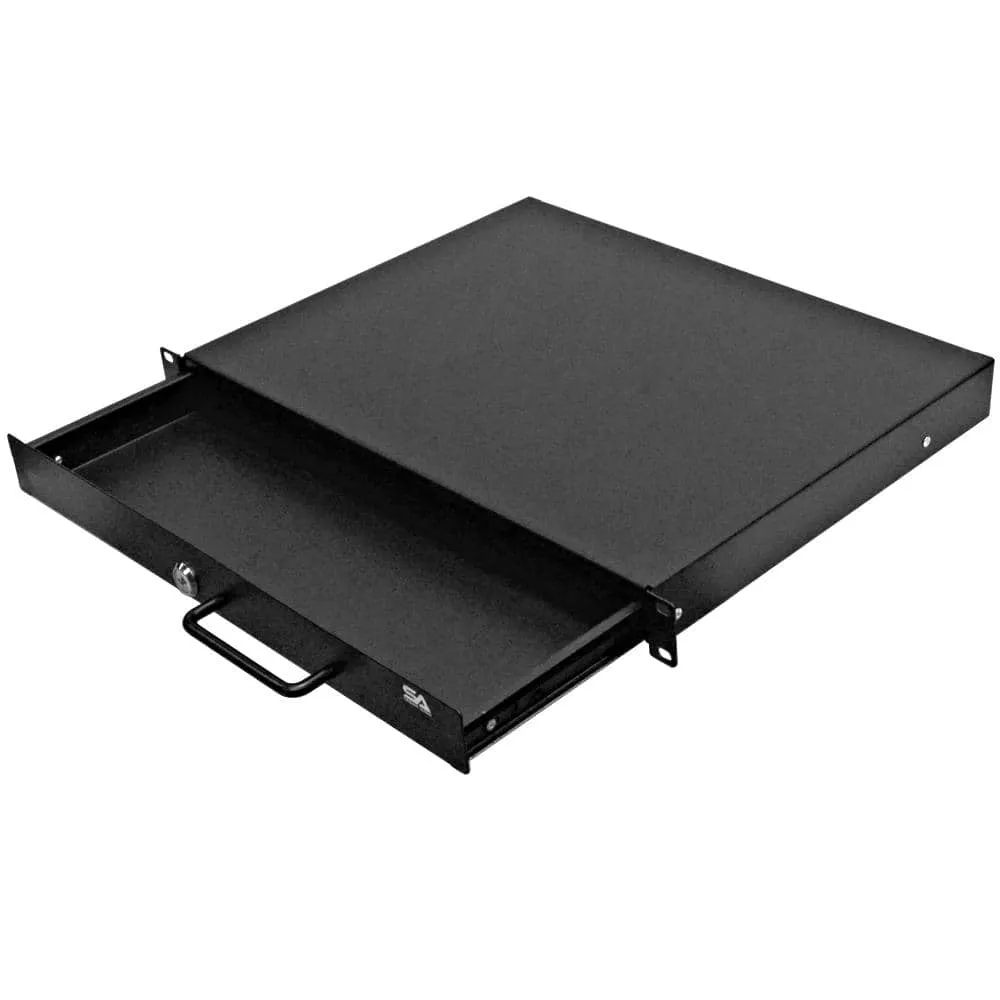 SA-RD1 - 1 Space PA/DJ Metal Rack Case Locking Drawer - 1U Server Cabinet Drawer with Key
