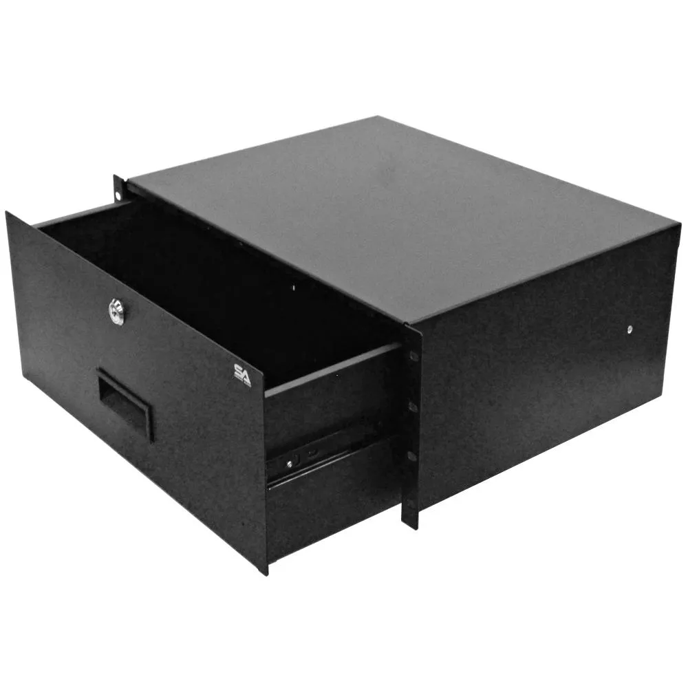 SA-RD4 - 4 Space PA/DJ Metal Rack Case Locking Drawer - 4U Server Cabinet Drawer with Key