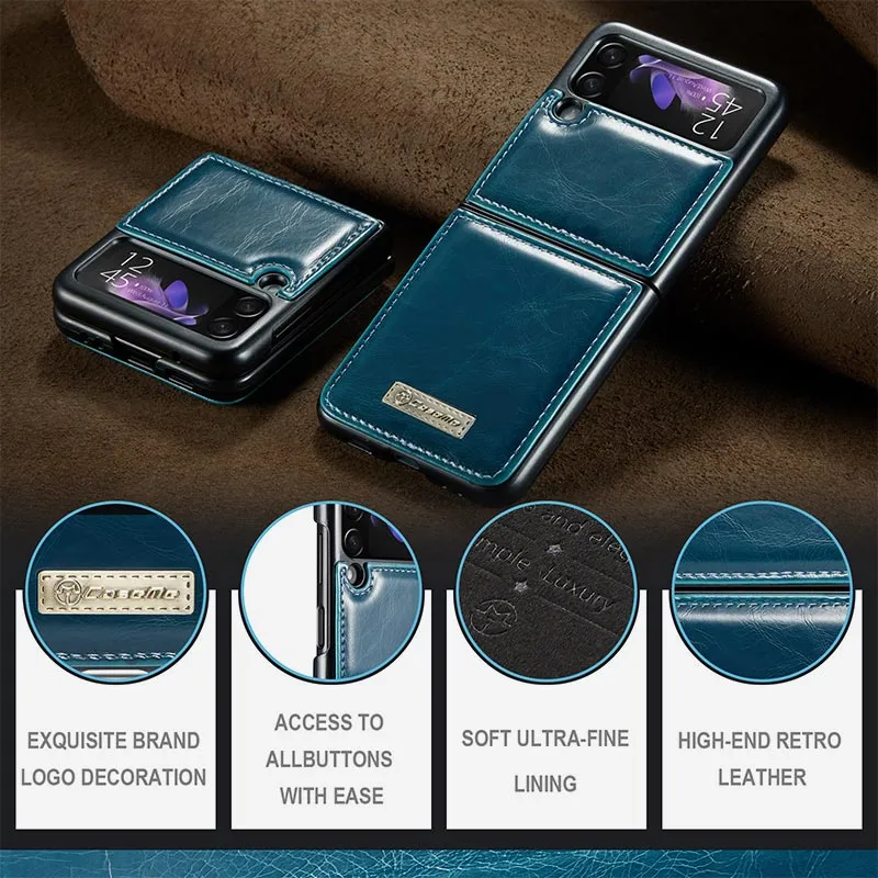 Samsung Galaxy Z Flip 3, Z Flip 4 Phone Case Handmade Leather Phone Bag