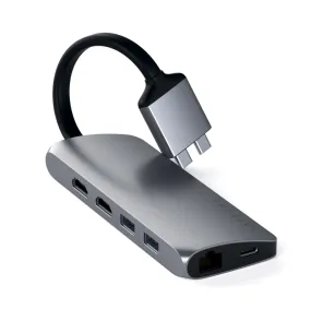 Satechi USB-C Dual Multimedia Adapter - Silver