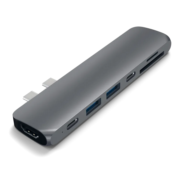 Satechi USB-C Pro Hub w/ 4K HDMI & Thunderbolt 3 - Silver