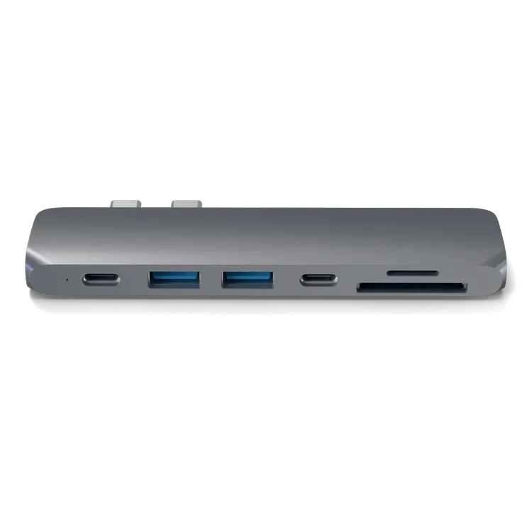 Satechi USB-C Pro Hub w/ 4K HDMI & Thunderbolt 3 - Silver