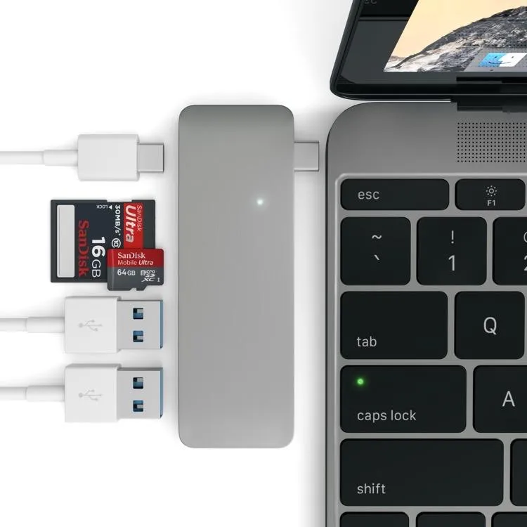 Satechi USB-C USB Pass Through Hub - Space Grey