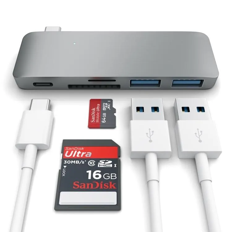 Satechi USB-C USB Pass Through Hub - Space Grey