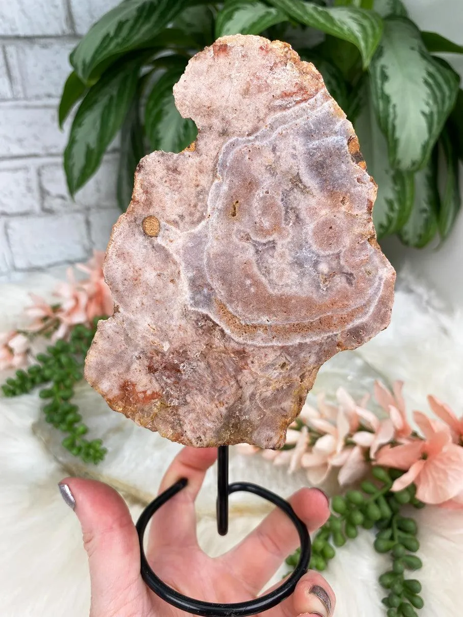 Small Pink Amethyst Display
