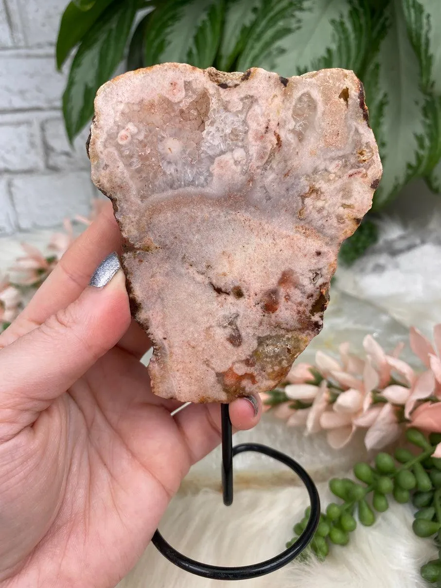 Small Pink Amethyst Display