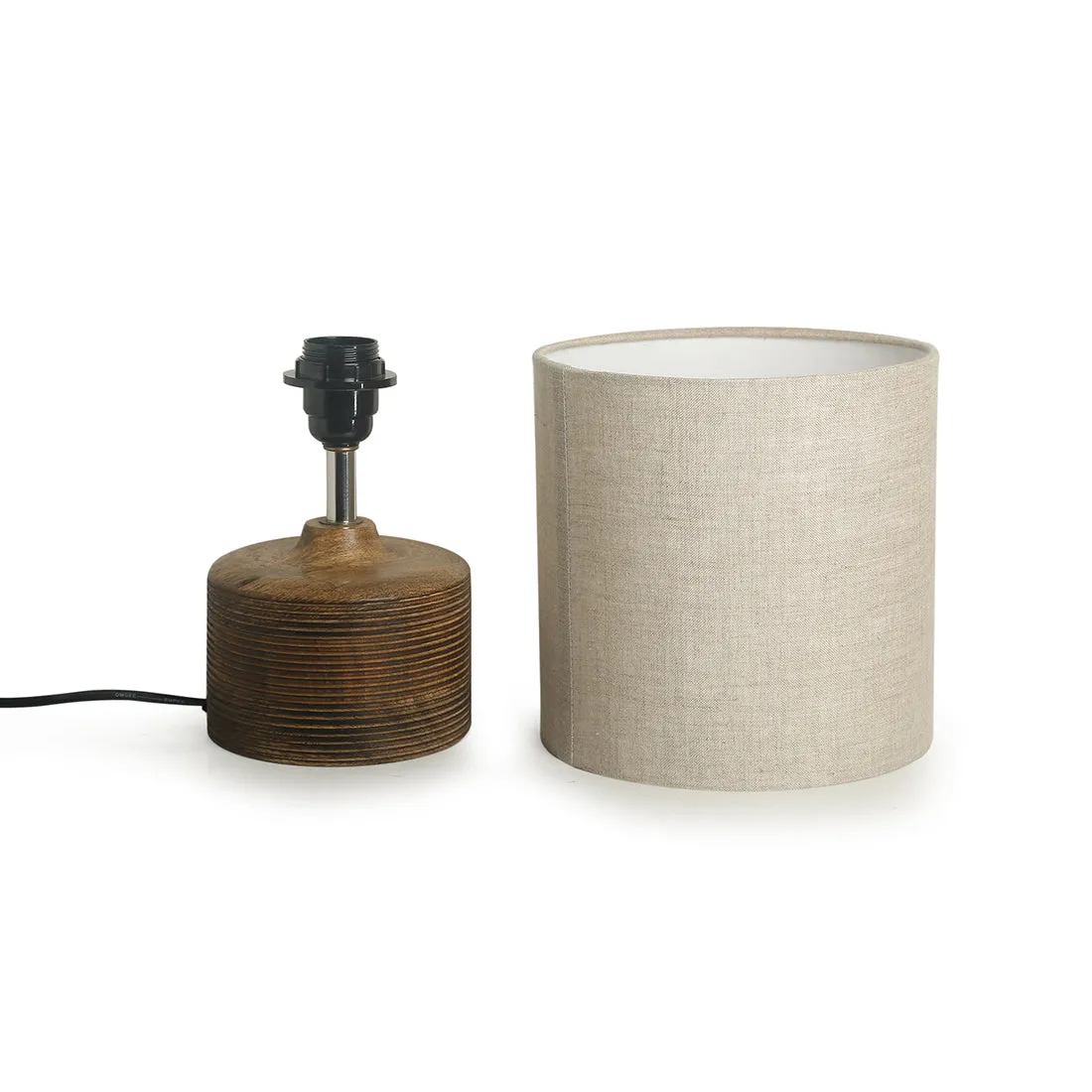 'Starlight' Round Table Lamp In Mango Wood (14 inch)