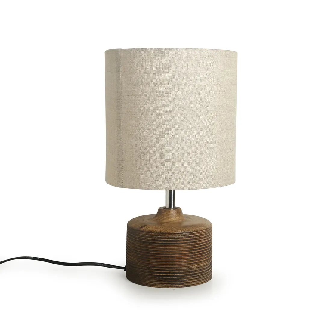 'Starlight' Round Table Lamp In Mango Wood (14 inch)