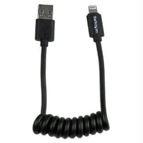 Startech 0.3m (1ft) Coiled Black Apple 8-pin Lightning Connector To Usb Cable For Iphone