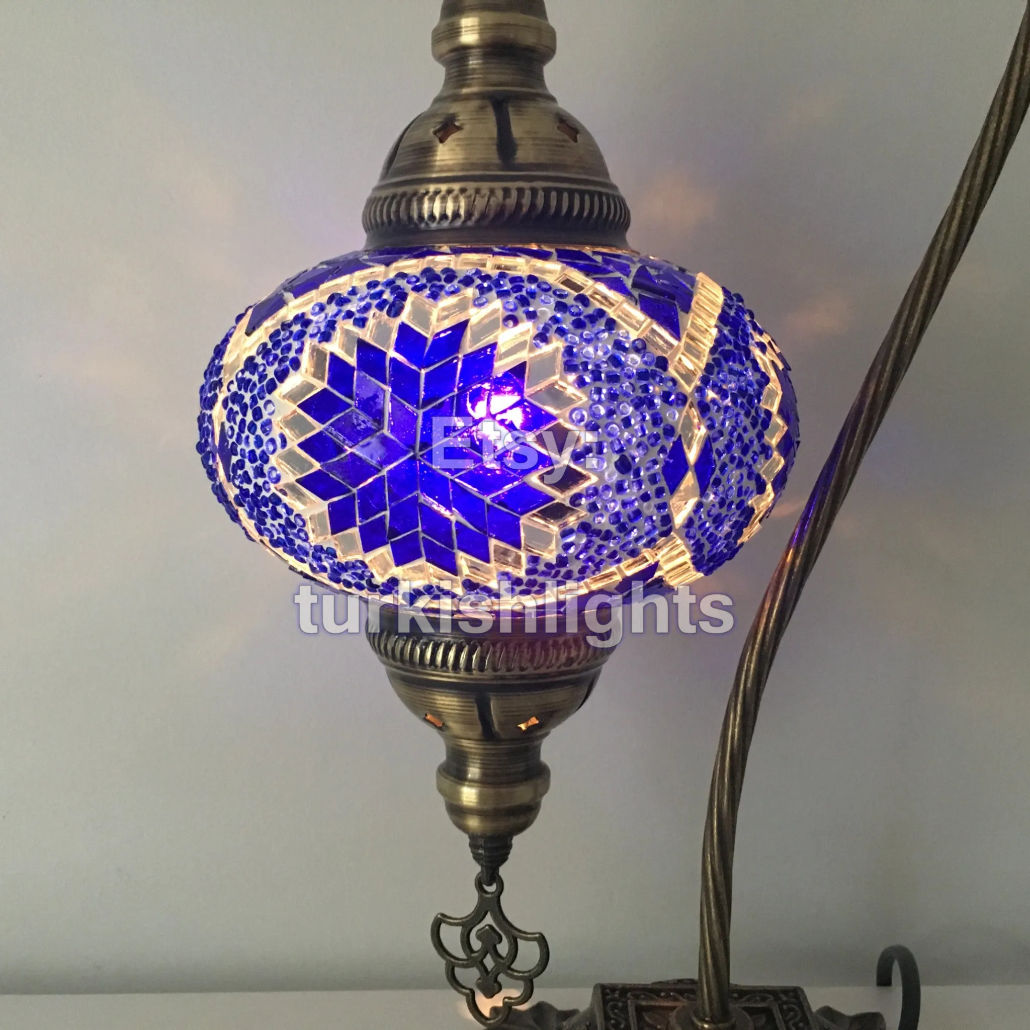 SWAN NECK MOSAIC TABLE LAMP, LARGE GLOBE, SPECIAL EDITION