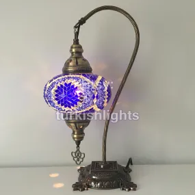 SWAN NECK MOSAIC TABLE LAMP, LARGE GLOBE, SPECIAL EDITION